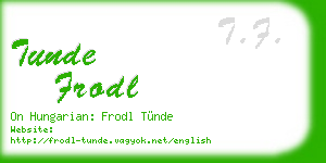 tunde frodl business card